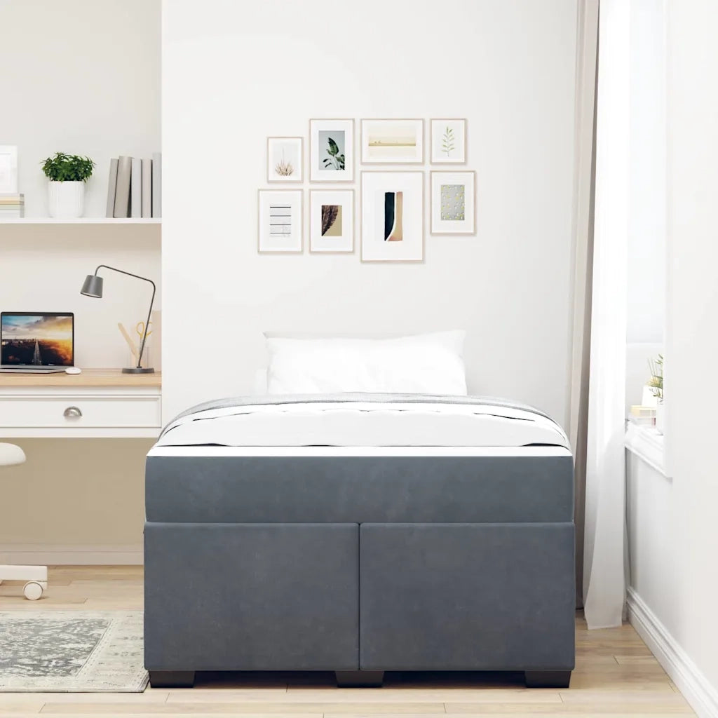 Struttura del letto Grigio scuro 120 x 190 cm Tessuto
