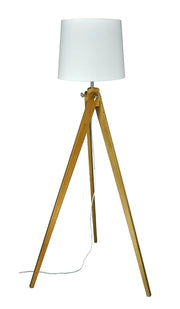 Lampada da terra con treppiede in legno, piantana - Aisha - FL25AIPL