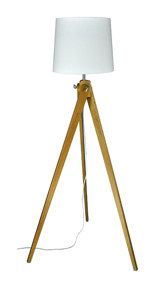 Lampada da terra con treppiede in legno, piantana - Aisha - FL25AIPL