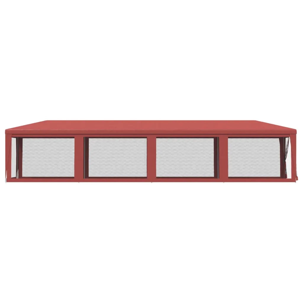 Tenda per Feste con 10 Pareti Laterali in Rete Rossa 3x12m HDPE 319250