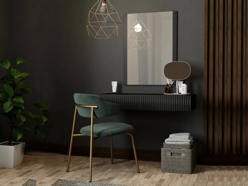 Premolo, Mobile da Ingresso Specchio Incluso, 80x42x97h cm Nero
