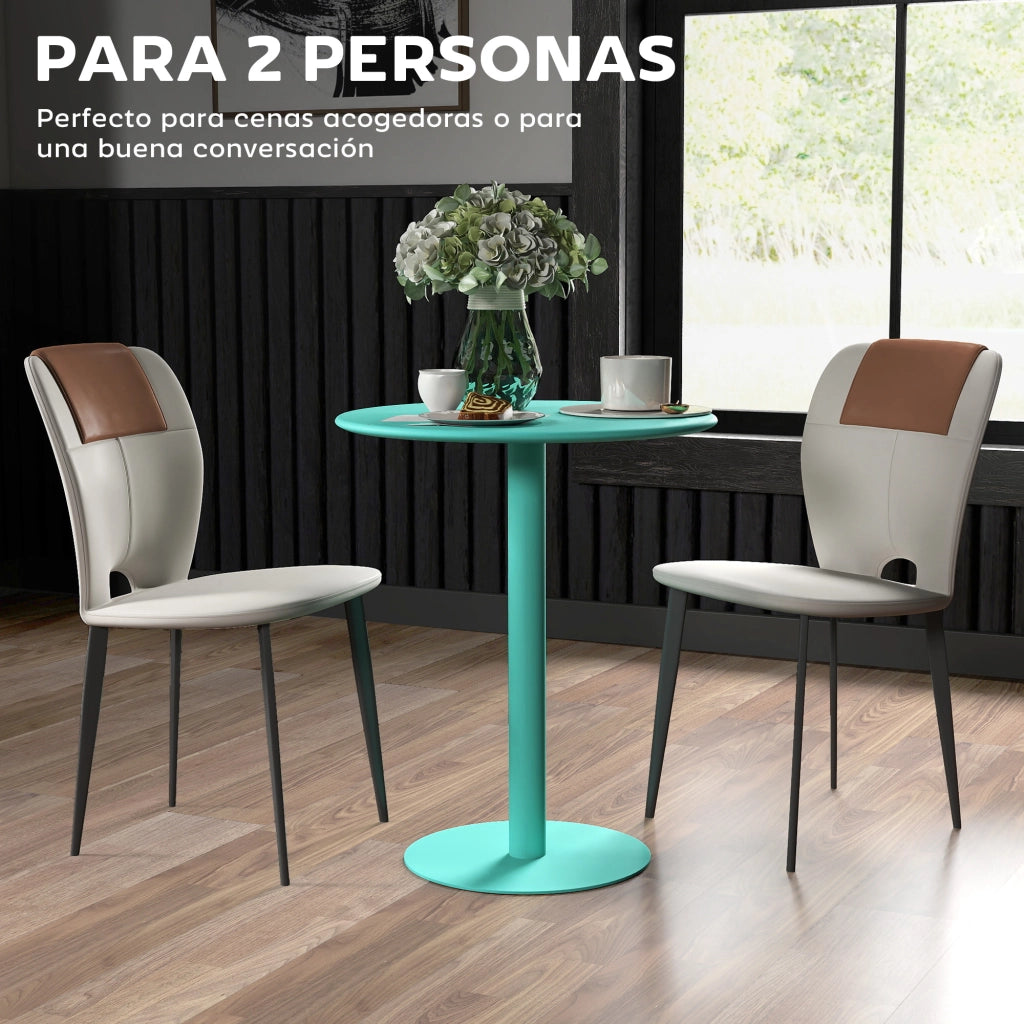 Tavolo da pranzo rotondo per 2 persone ¨C zephmum ¨C Verde, Acero, ?60x72 cm