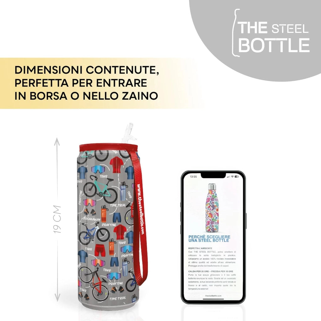 The Steel Bottle Bottiglia termica in Acciaio Inox Capacità 450 ml Chiusura Ermetica - Cycling