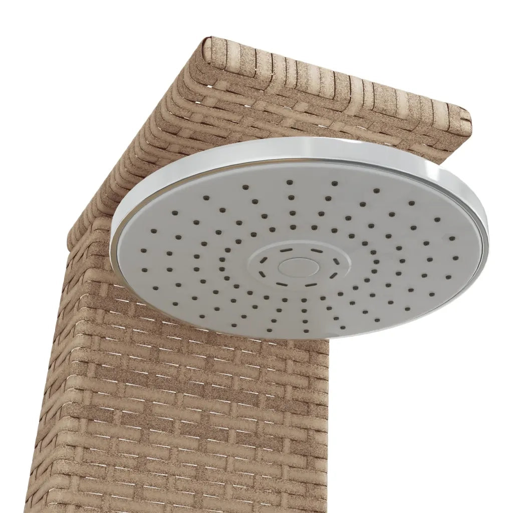 Doccia da Esterno Beige 55x60x224 cm Polyrattan e Legno Acacia CFW8813302