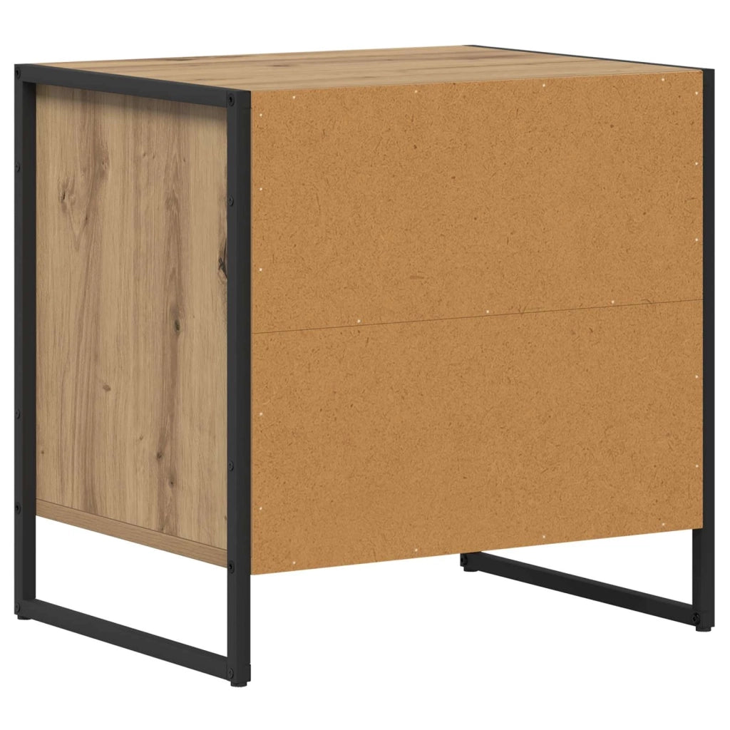 Comodino 2 pz-Set di 2 Tavolino da notte Rovere Artigianale 50 x 39,5 x 50 cm