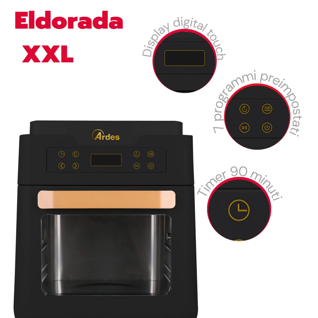 Friggitrice Elettrica Forno Aria Multifunzione Ardes Eldorada Xxl 12 lt