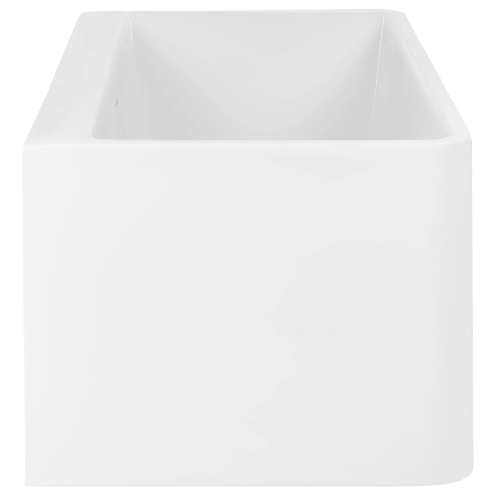 Vasca da Bagno Freestanding Bianca in Acrilico 160 cm con Bordo Sottile