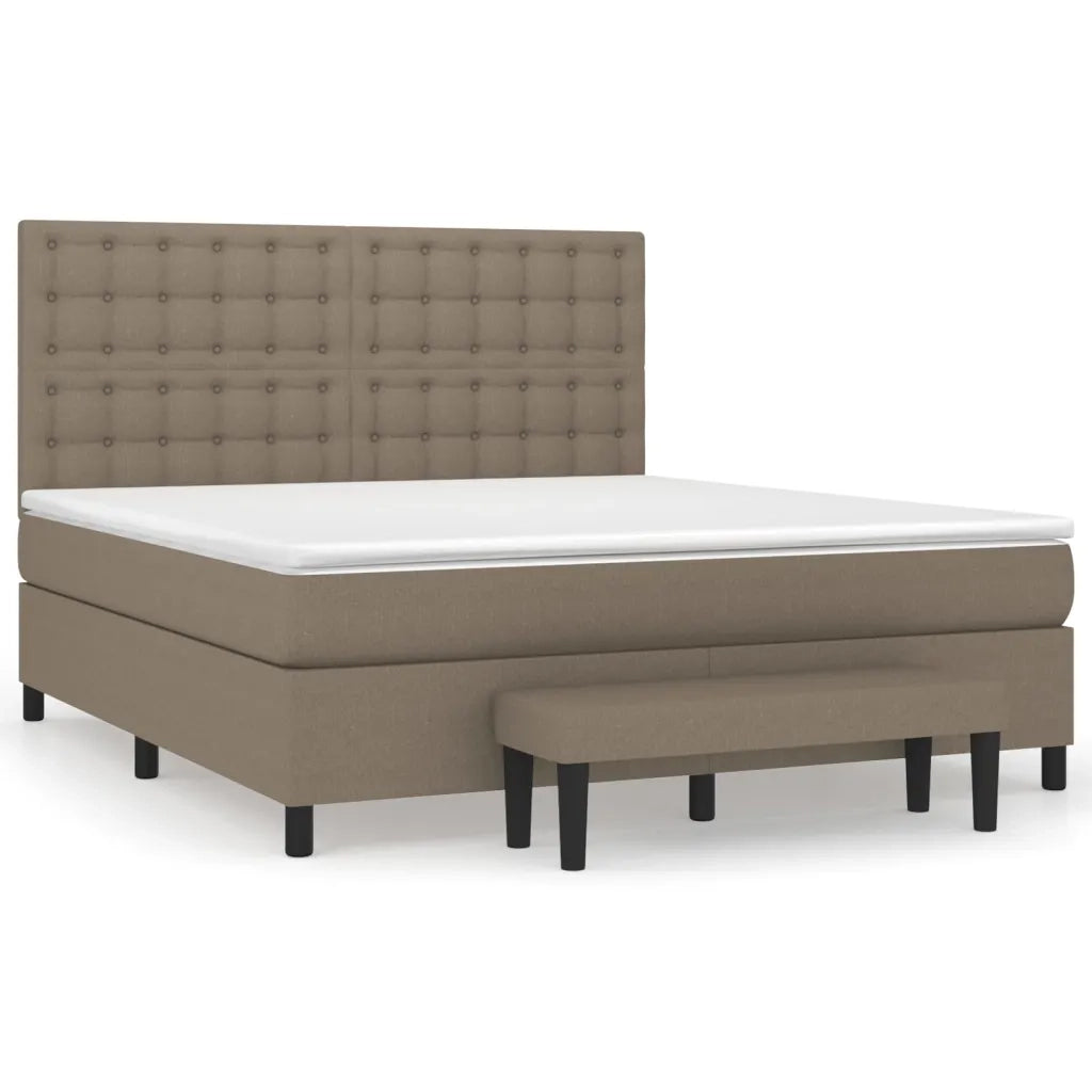 Giroletto a Molle con Materasso Tortora 180x200 cm in Tessuto 3136937