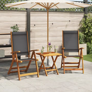 Sedie da Giardino Pieghevoli 2 pz Massello d'Acacia e Textilene 41747