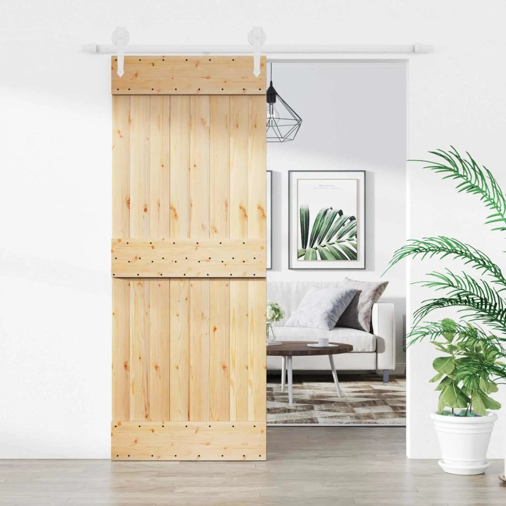 Porta scorrevole Naturale e Bianco 80 x 210 cm 3445138