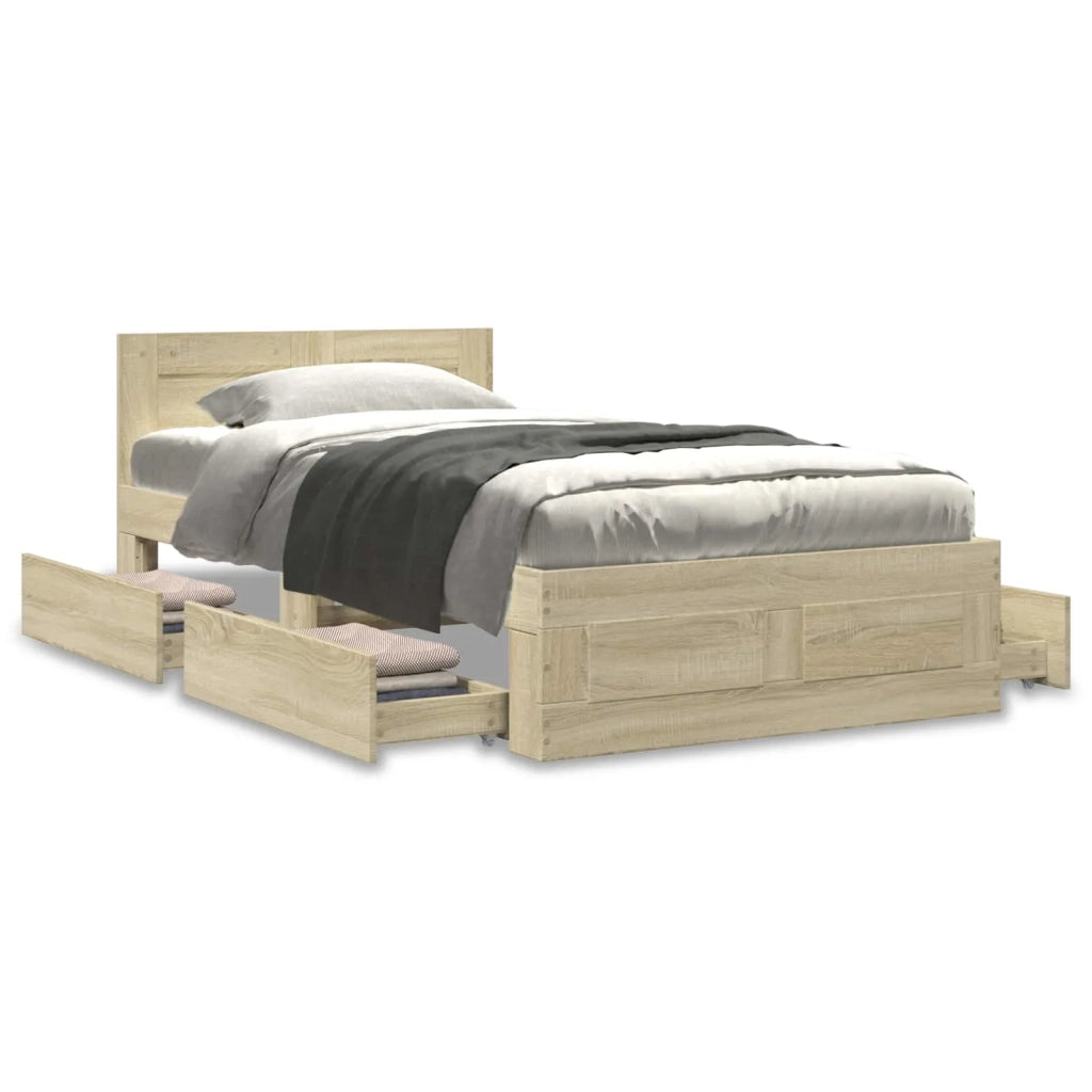 Struttura letto con testata Rovere Sonoma 80 x 200 cm 3429678