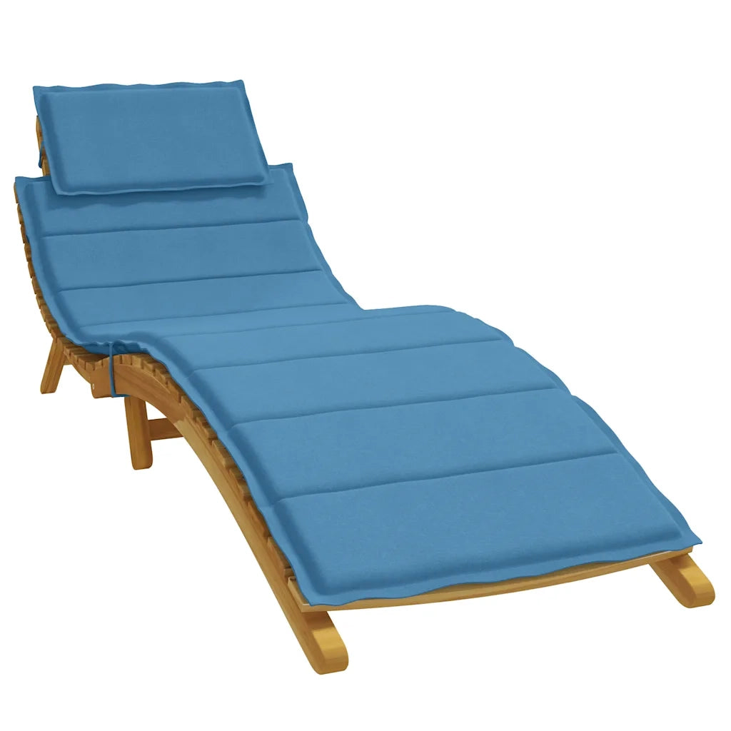 vidaXL Cuscino per Lettino Prendisole Blu Mélange 186x58x4cm Tessuto