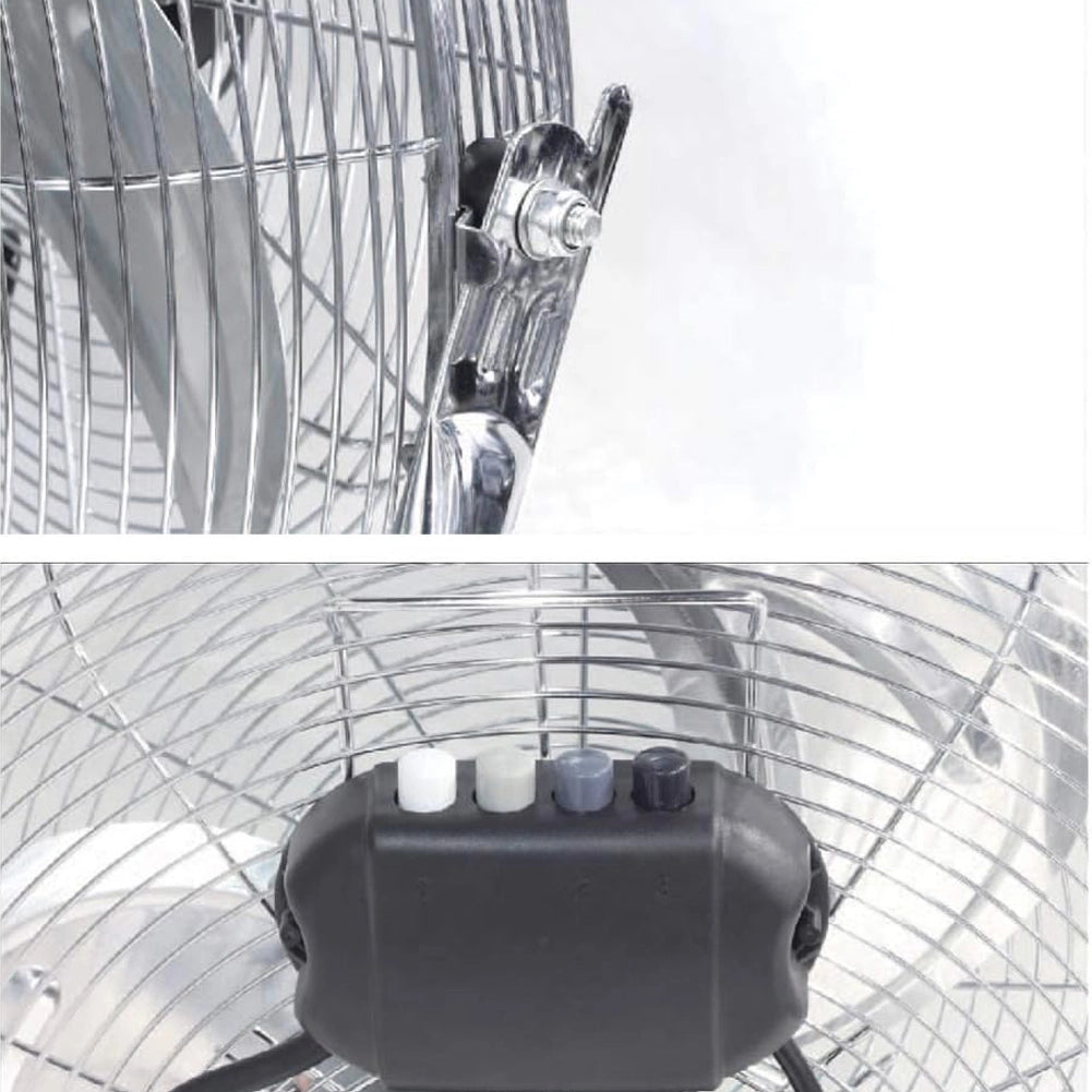 Ventilatore da terra Acciaio 90 W Pale Alluminio 45 cm 3 Velocita Oscillante