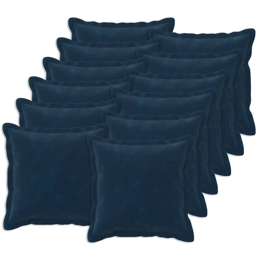 Cuscino con cuscino HOUTEN 12 pz Blu Fleece in microfibra 935265