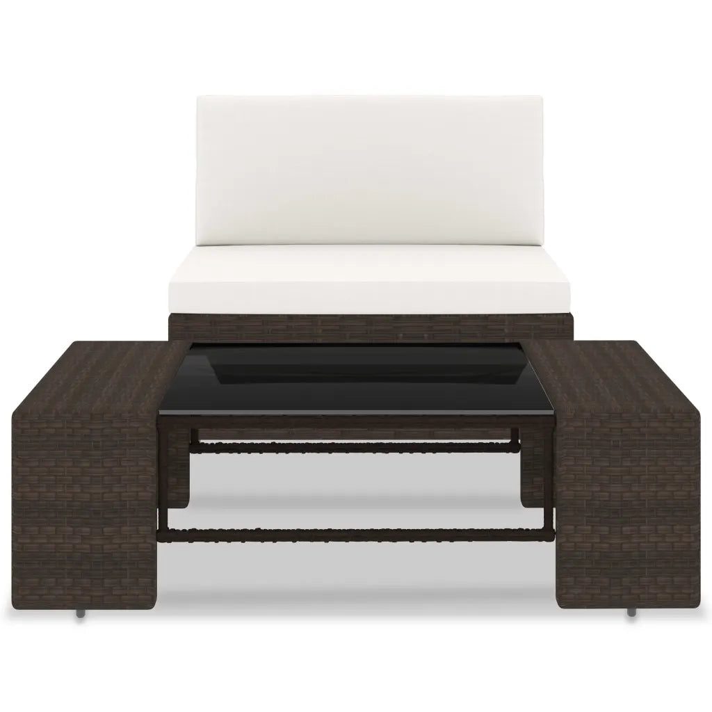 Set Divani da Giardino 2 pz in Polyrattan Marrone cod mxl 63748