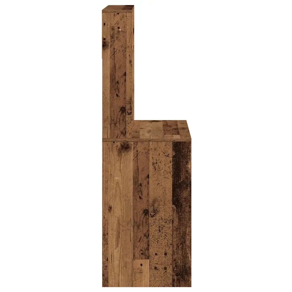 vidaXL Scrivania Mensole Legno Vecchio 100x45x140 cm Legno Multistrato