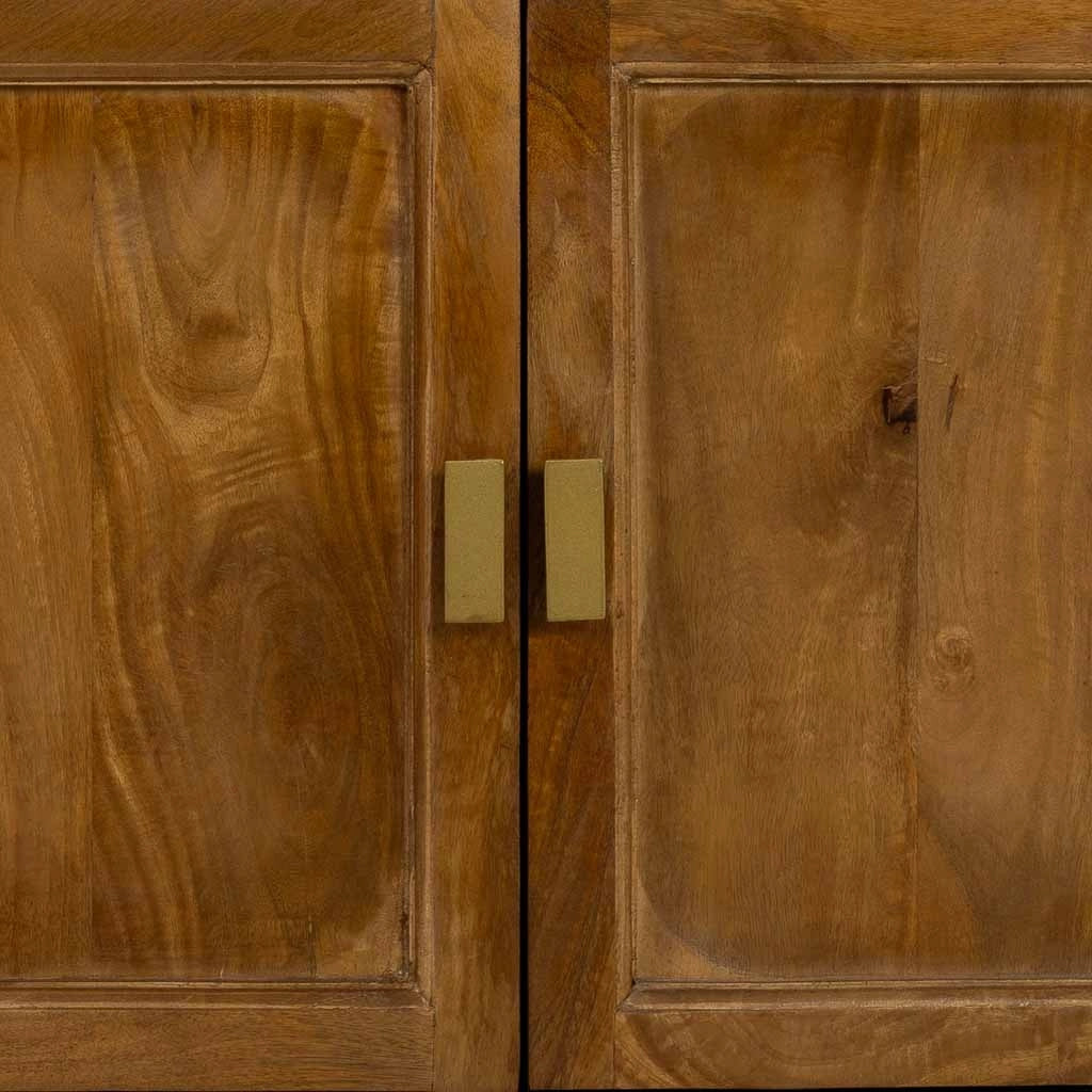 Credenza in legno marrone con 2 ante e 2 cassetti, 120x40x88h cm