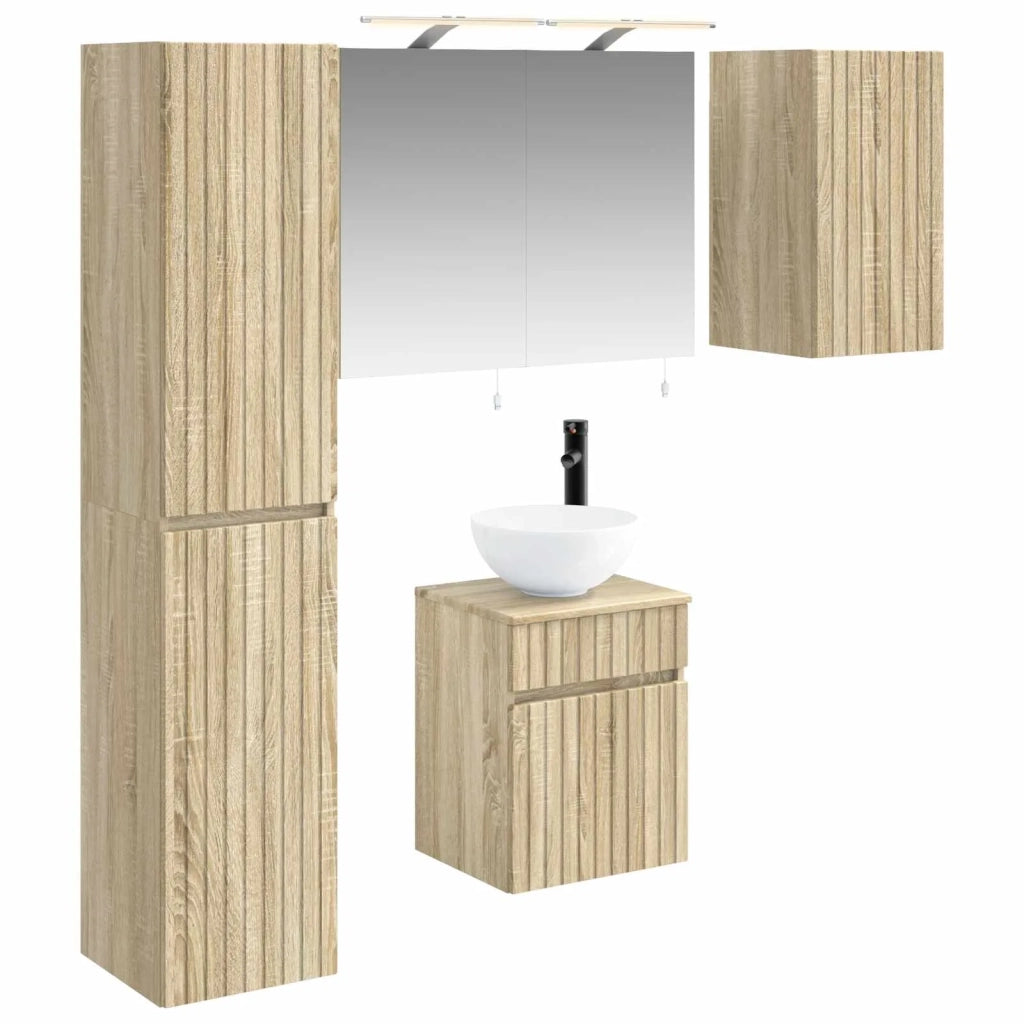 Set di Armadi da Bagno 5 pcs Rovere Sonoma 40 x 10,5 x 60,5 cm 3407337