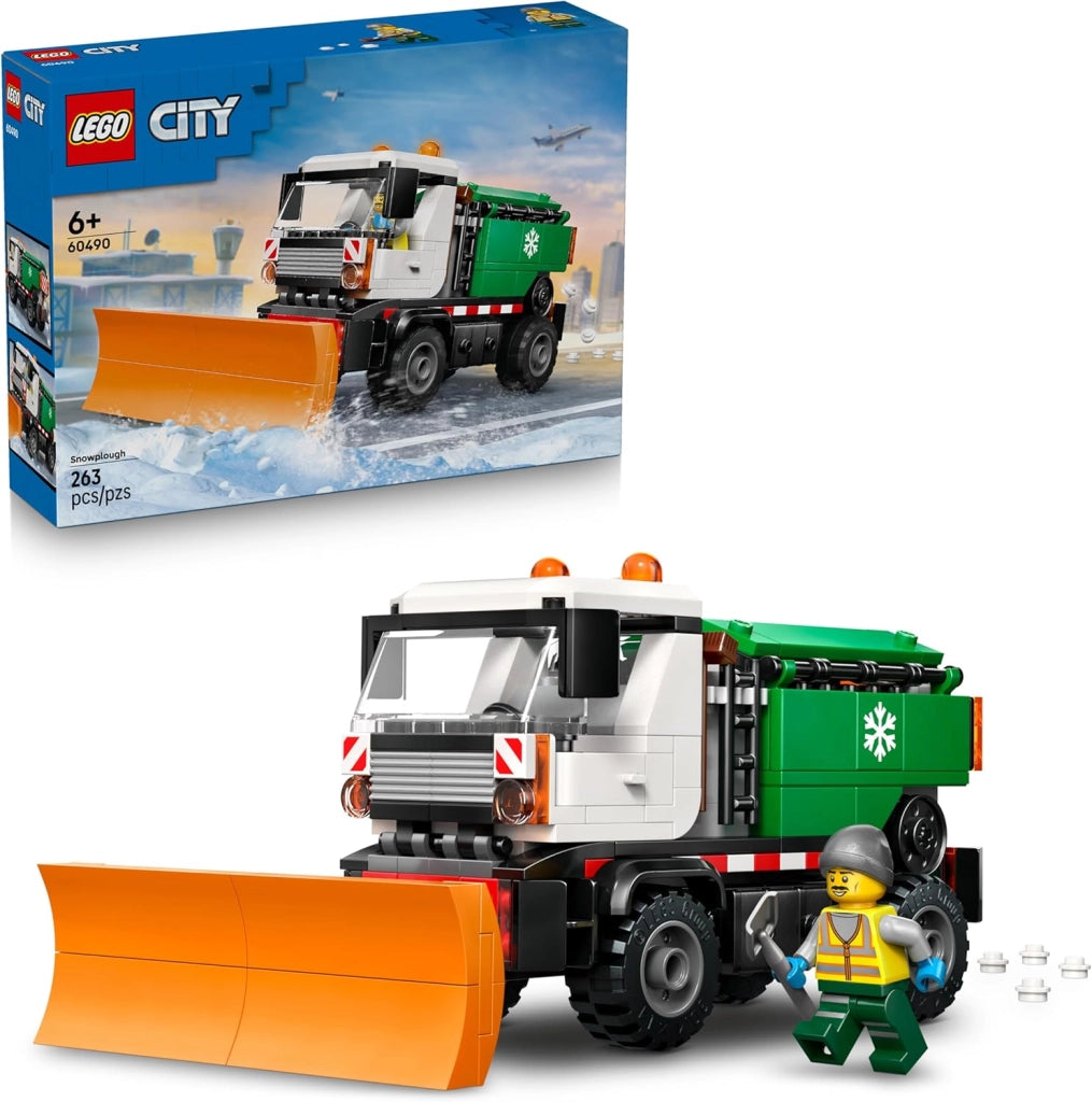 LEGO City Spazzaneve Giocattolo - Kit Modello di Camion con Minifigure, Attrezzi e Funzione Spargisale ,Eta 6+