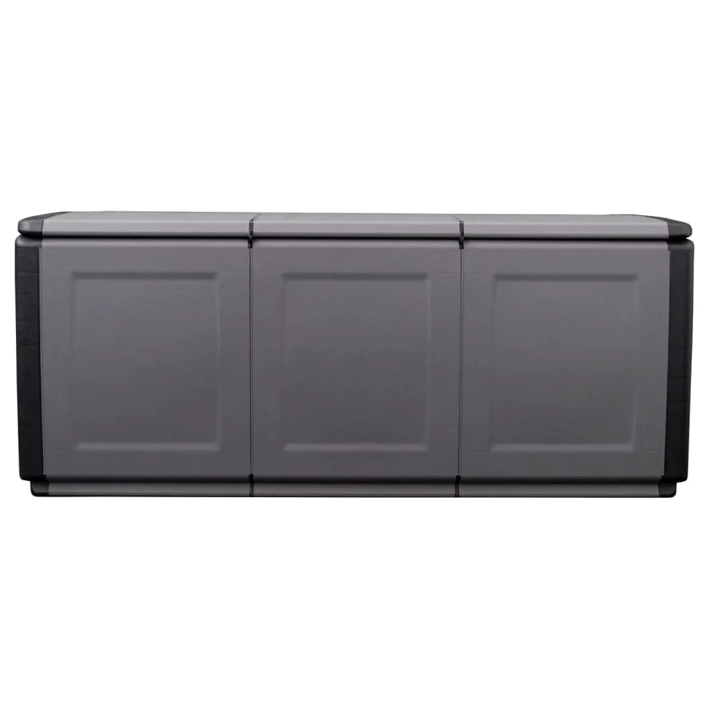 Baule portaoggetti per mobili da giardino 138 x 53 x 57 cm 330 litri grigio scuro nero 02_0013006