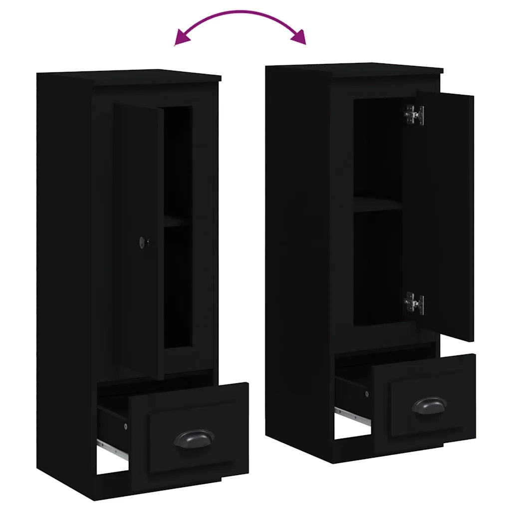 Credenza-Buffet-Armadio da cucina Nera 36x35,5x103,5 cm in Legno Multistrato 337574