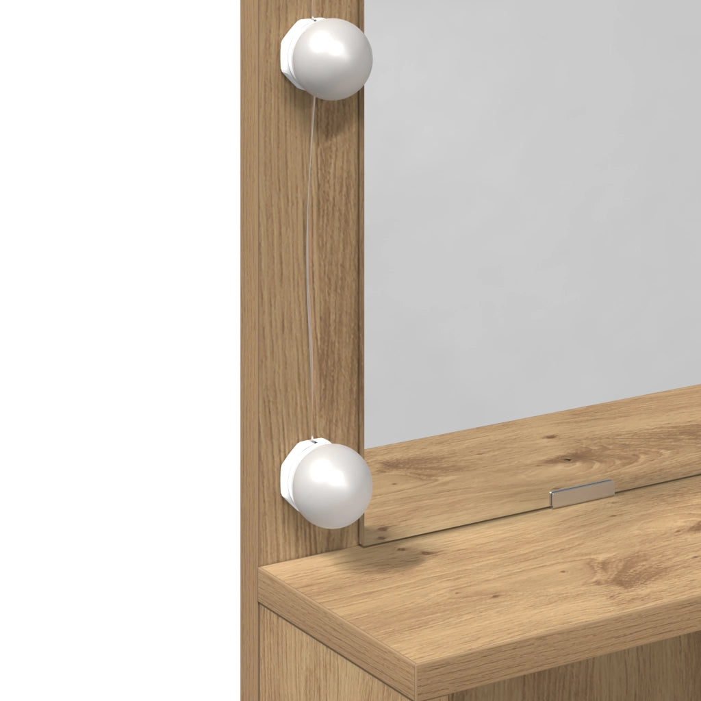 vidaXL Tavolo da Trucco rovere artigianale 80 x 41 x 134.5 cm
