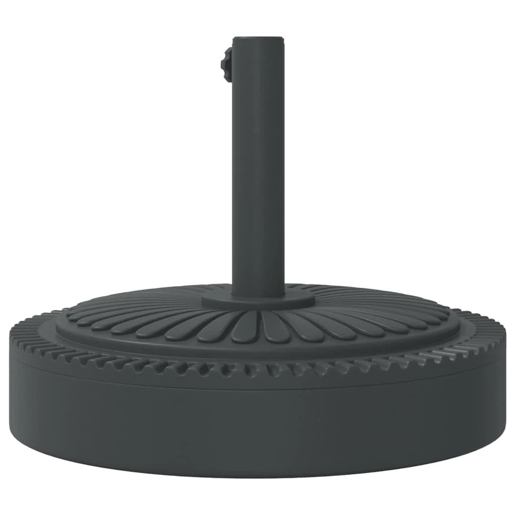 Base per ombrellone rotonda 45 x 36 cm stabile per pali da 38/48 mm con motivo a linee in PE nero 02_0056651