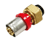 Raccordo a pressare dritto 20 x 1/2" con girello per multistrato tiemme