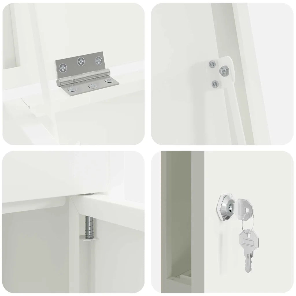 Cassetta per pacchi Bianco 44,5 x 29 x 110,5 cm Acciaio 874927