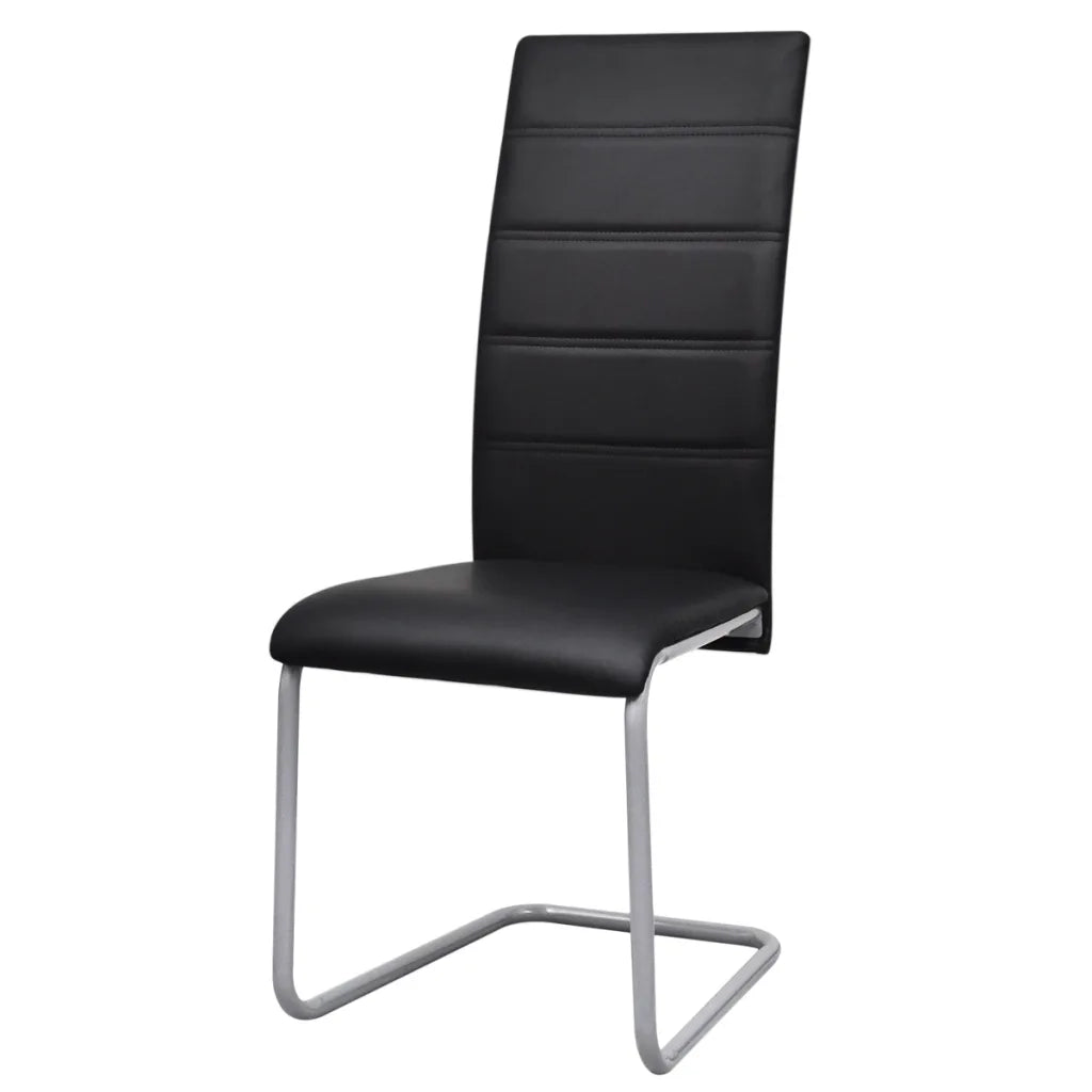 Sedie da Pranzo a Sbalzo 4 pz Nere in Similpelle 242290