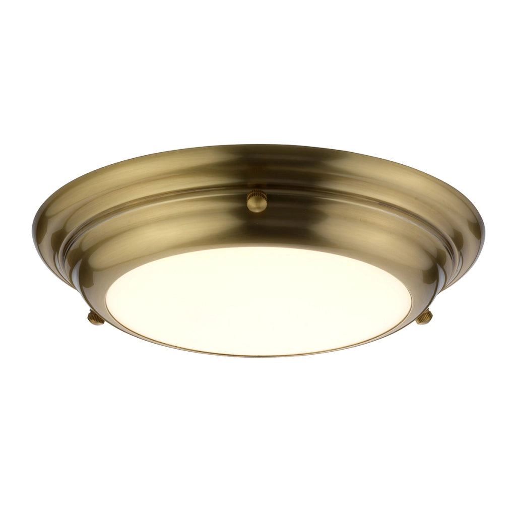 Plafoniera bagno Welland Elstead tonda 24,5cm LED 12W ottone