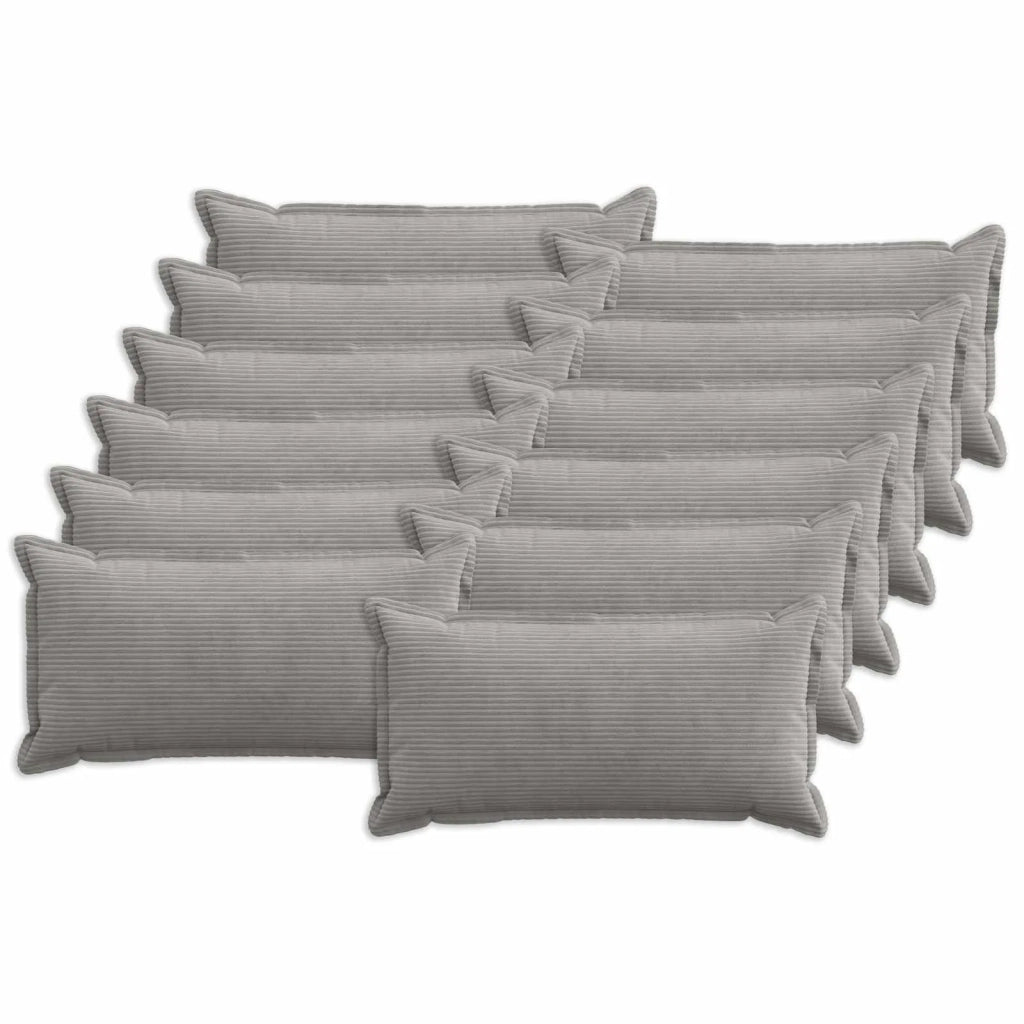 Federa 12 pz HOUTEN Grigio Chiaro 40 x 80 cm corduroy 918168