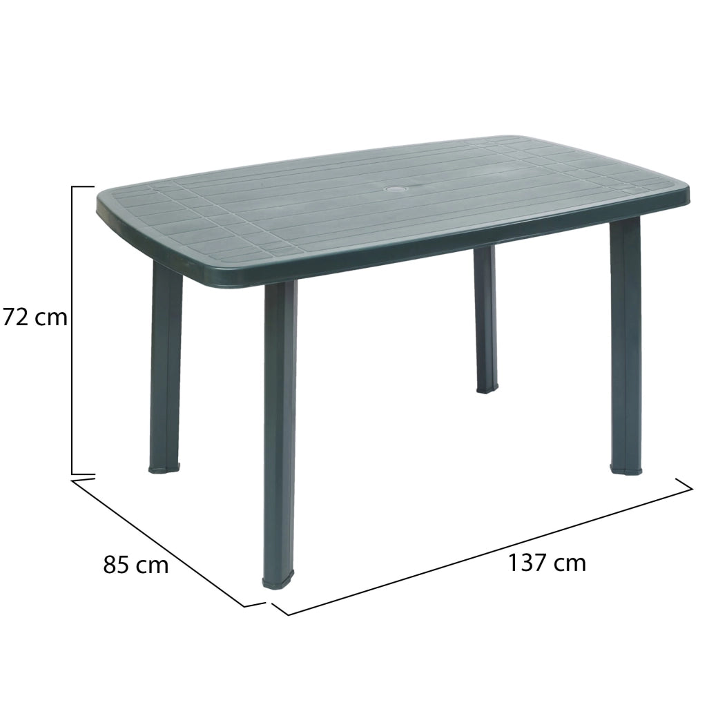 Greggs, Tavolo da Esterno 6 Posti Made in Italy, 137x85x72h cm Verde