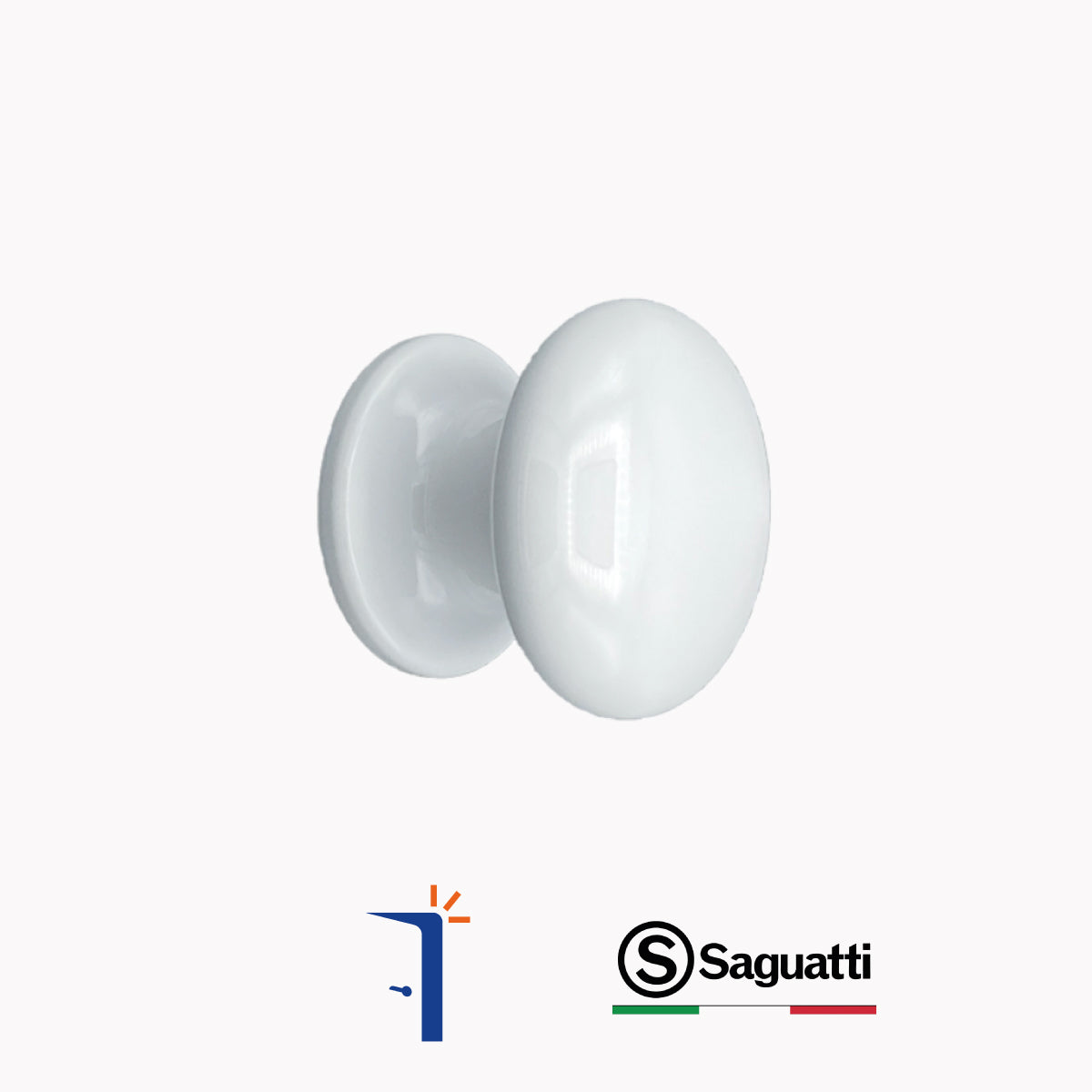 Pomolo fisso saguatti 873-70tb in alluminio Ø 70mm bianco per porte e cancelli