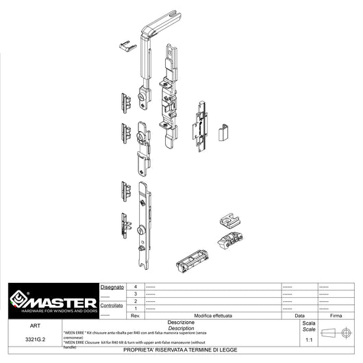 A3321G.2 HIDE 110 R40 KIT BASE ANTA RIBALTA CON AFM SUPERIORE. MASTER ITALY