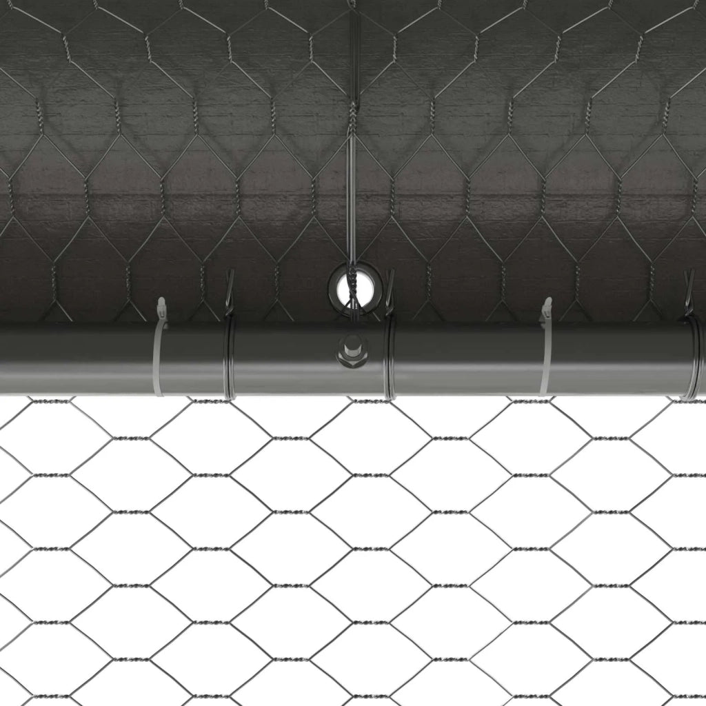 Gabbia per polli 4 pz Argento 800 x 200 x 200 cm Acciaio e PE 3381111
