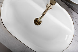 Lavabo Da Appoggio Rea Aura 61 White Gold Brush