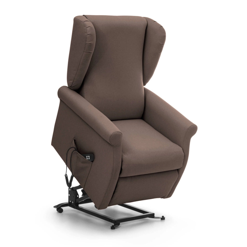 Poltroncina Treia, Poltrona Sfoderabile Made in Italy, 75x84x107h cm Marrone