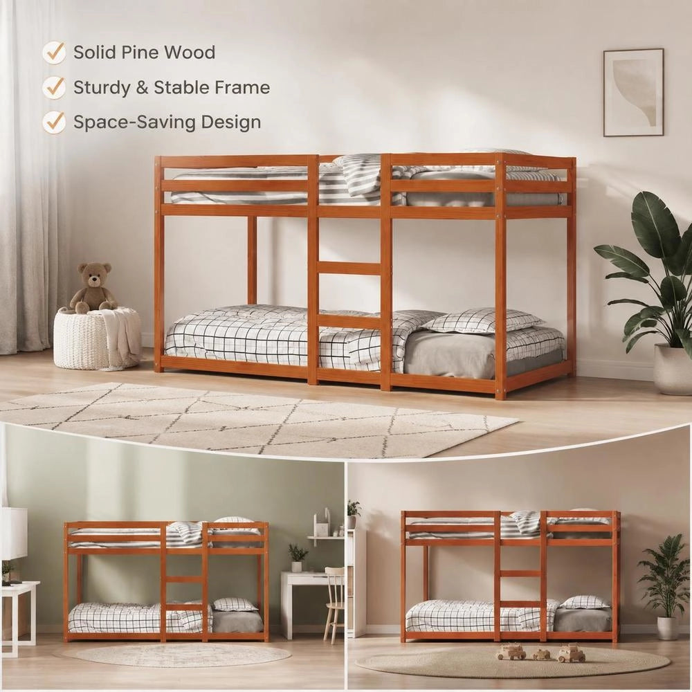 Bunk Bed Wax Brown 80x200 Cm Solid Pine Wood
