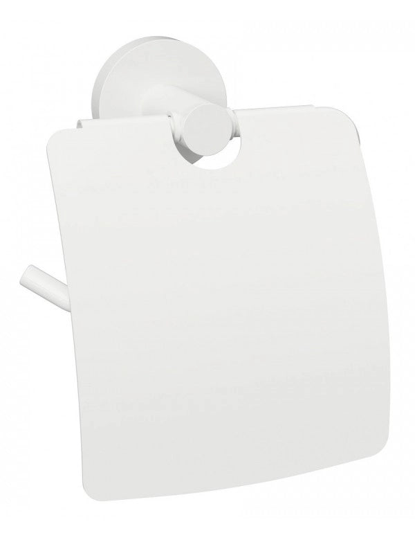 Porta carta igienica BIANCO in ottone bianco 14 x 15,5 x 8cm