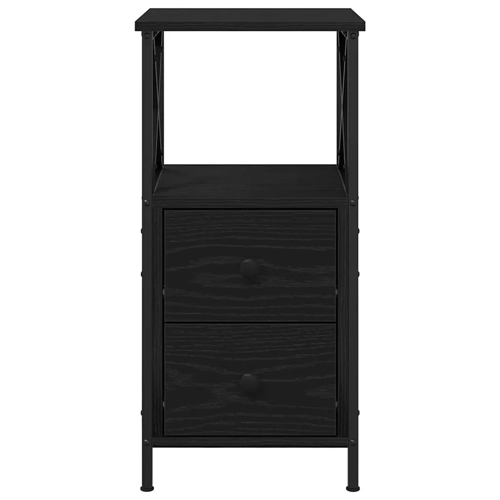 Set di 2 Comodini | Armadio da Notte | Mobiletto da notte Rovere Nero 34 x 35,5 x 70 cm