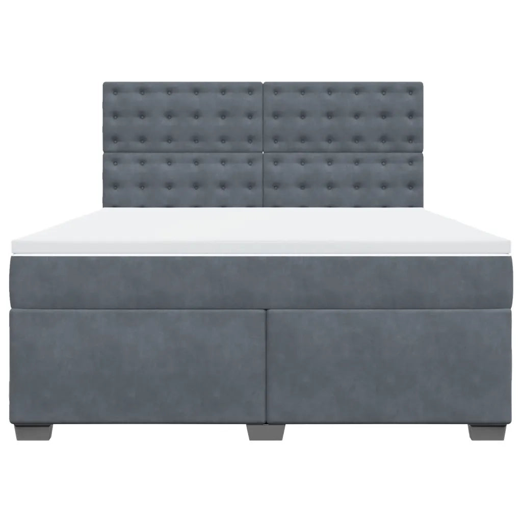 Giroletto a Molle con Materasso Grigio Scuro 180x200 cm Velluto 3290991