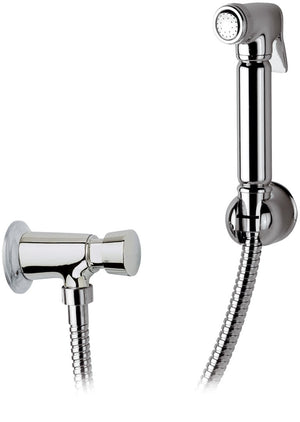 Set doccetta bidet con: doccia a pulsante, flessibile e rubinetto temporizzato