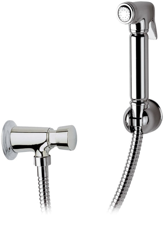 Set doccetta bidet con: doccia a pulsante, flessibile e rubinetto temporizzato