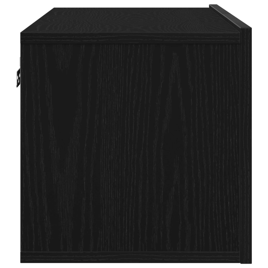 Armadi da muro per TV (Set di 2) - Rovere Nero, 80x30x30 cm, Legno ingegnerizzato