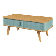 Tavolino/consolle in bambù 100 x 50 x 40 cm blu naturale 03_0010867