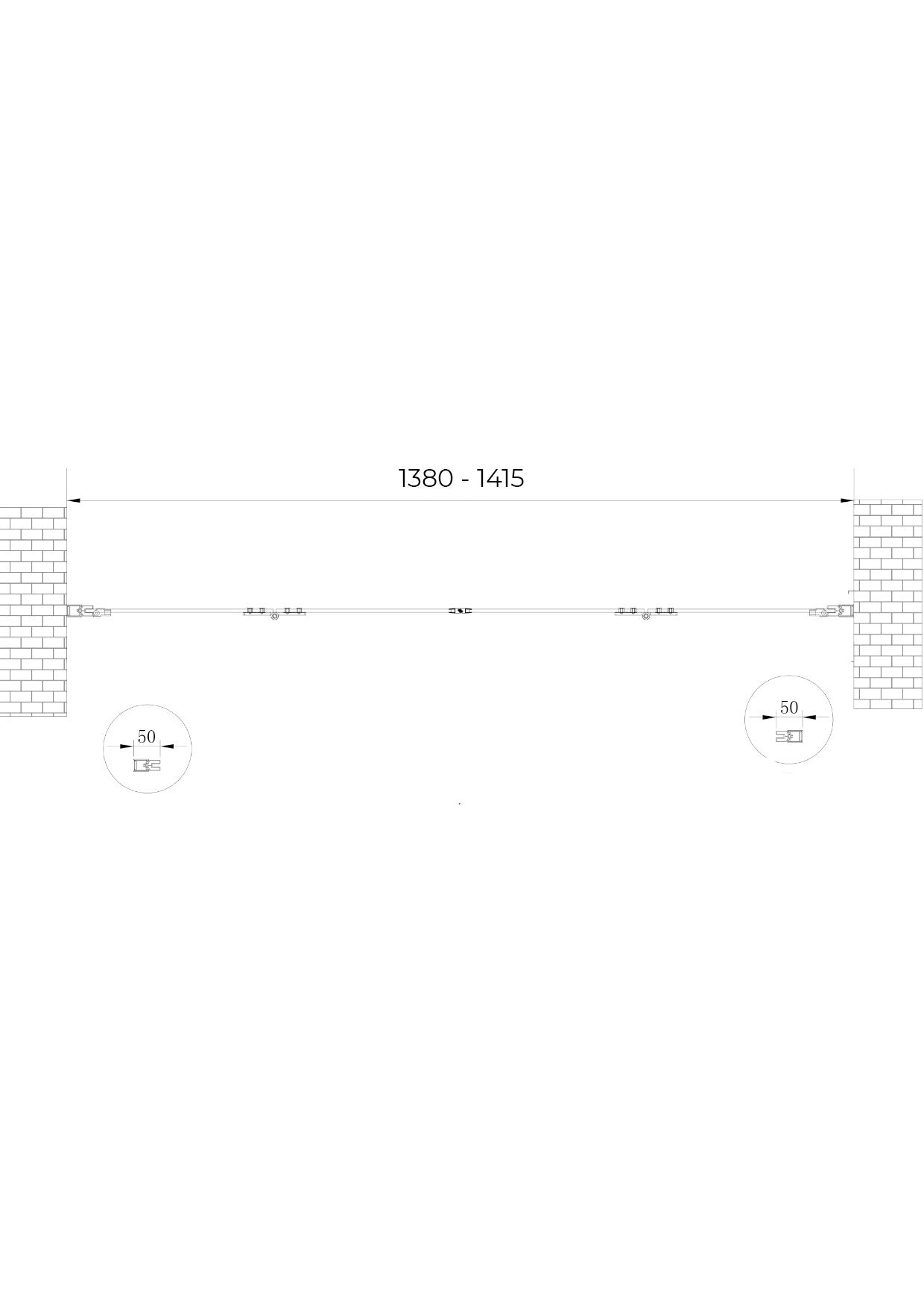 Porta doccia a libro soffietto pieghevole su due lati con apertura totale a 4 ante H 190 cromo trasparente  138-141,5 cm