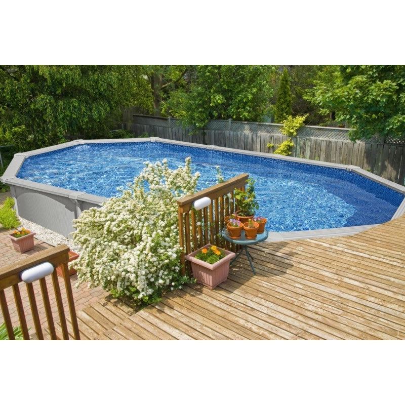 Piscina fuori terra ovale in acciaio con filtro a sabbia e skimmer, 610x360x120 cm con scaletta copertura e basamento - Bestway