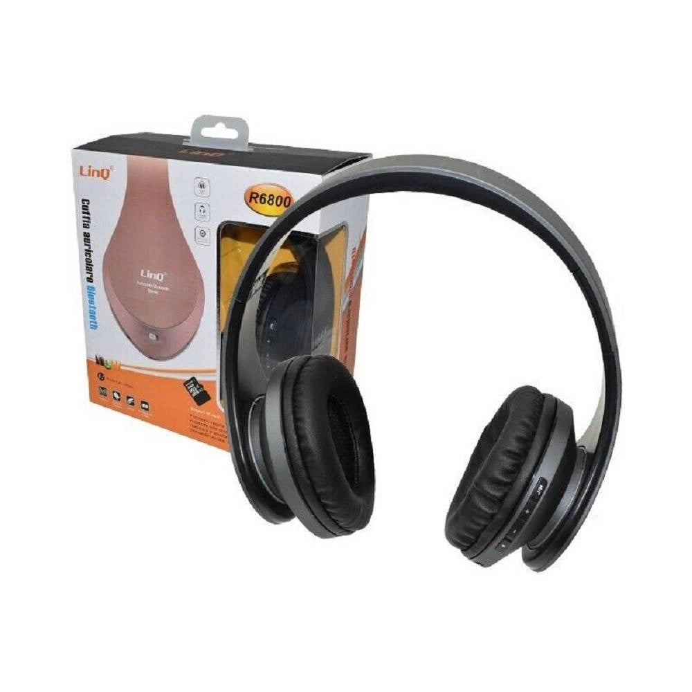 Trade Shop - Cuffie Auricolare Stereo Wireless Bluetooth V4.2 Fm Micro Sd Slot Mp3 Aux-in R6800 -
