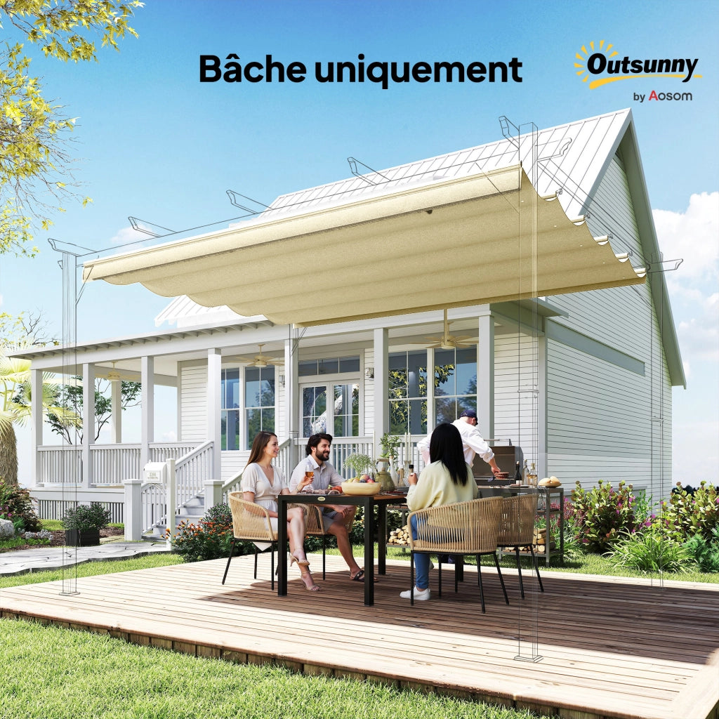 Tenda per Pergola Retrattile 3x3m ¨C zephmum ¨C 250x255cm Crema